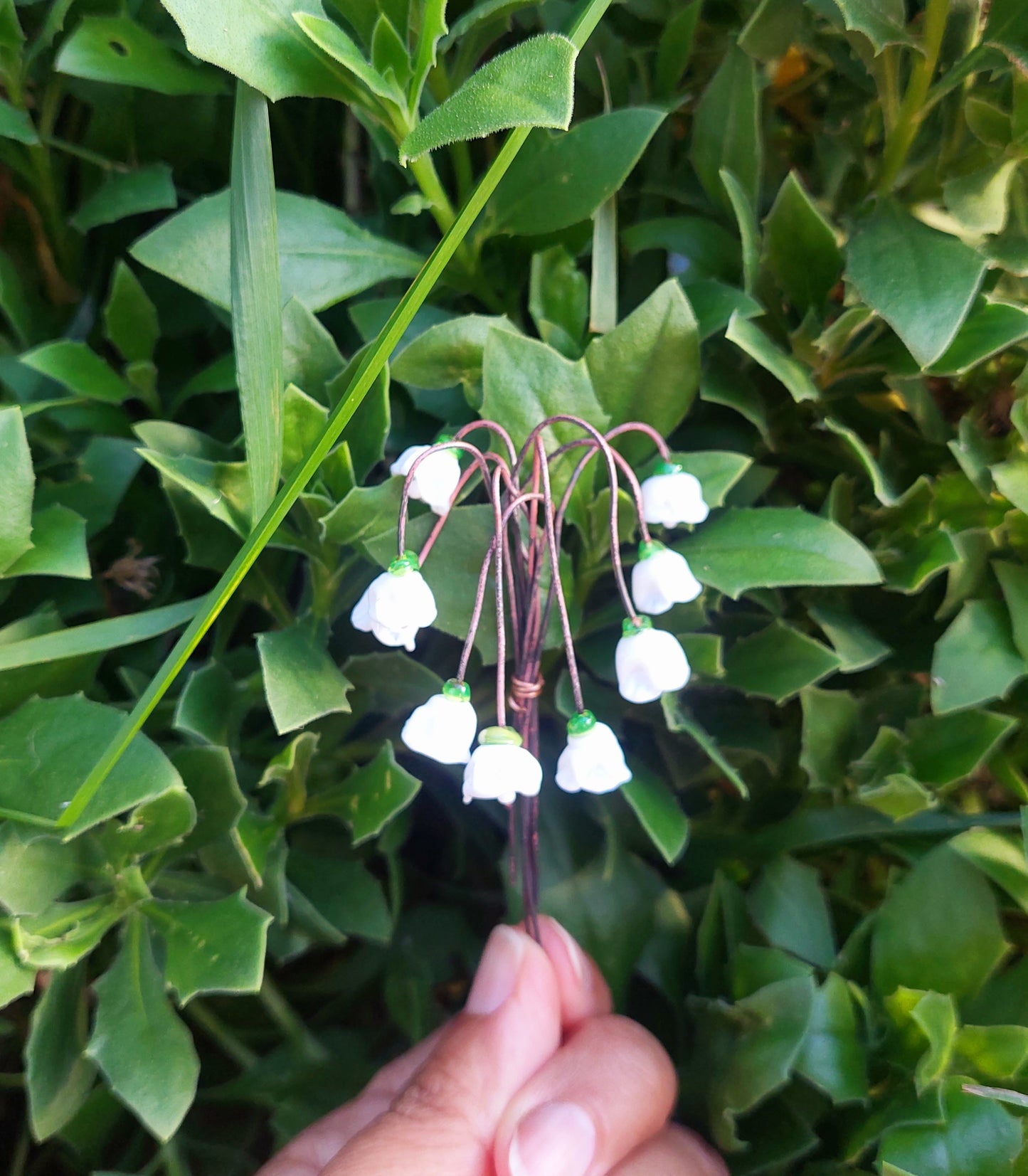 NEW!! Glass Art - Lily of the Valley Bouquet