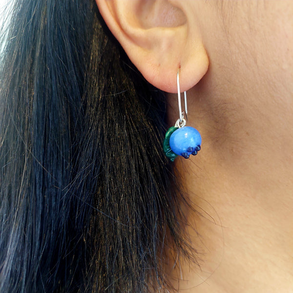 NEW!! Glass Art - Blueberry Earrings