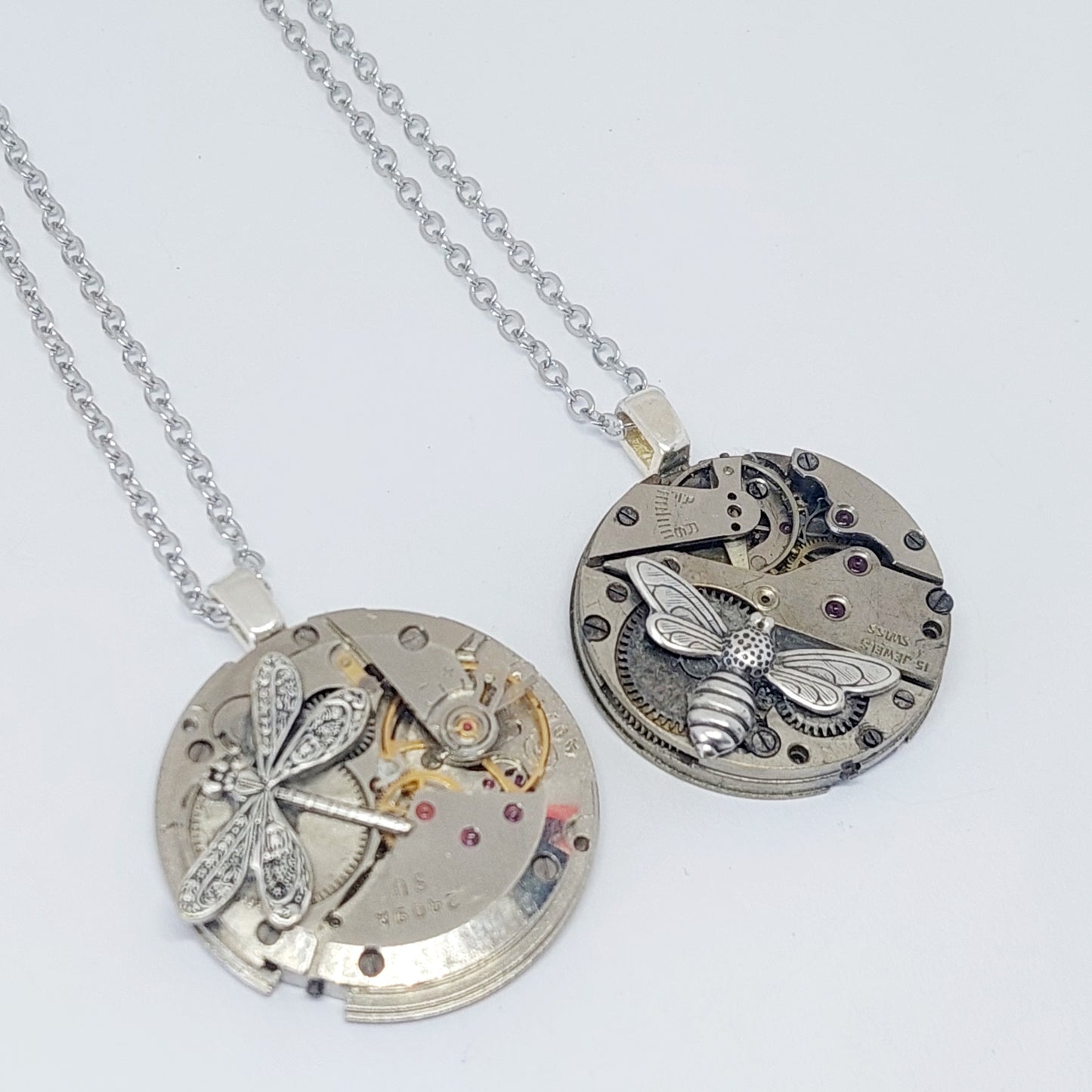 Timepiece Small Pendants with bee or dragonfly - choose from five styles!
