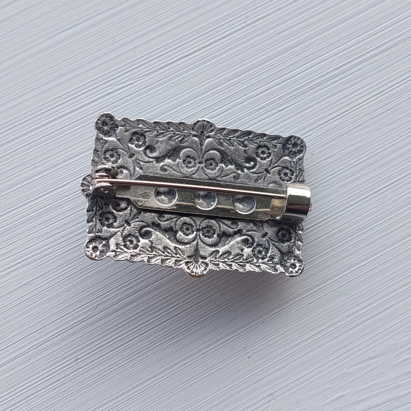NEW! Re-minted ornate rectangle brooches