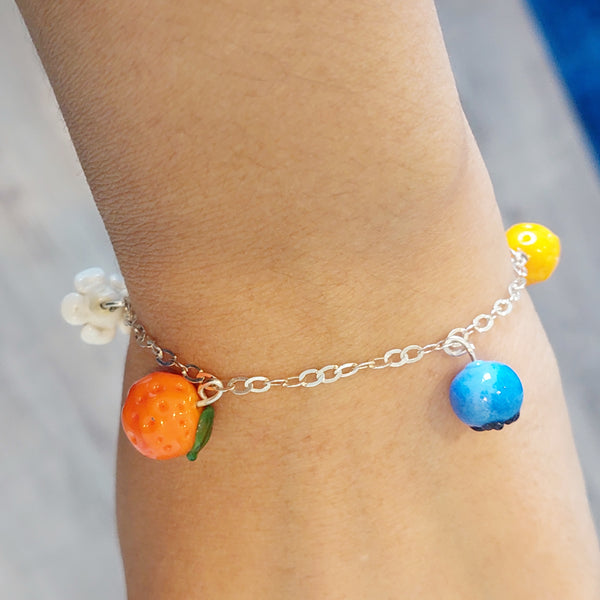 NEW!! Glass Art - "Summer Fruits" Bracelet