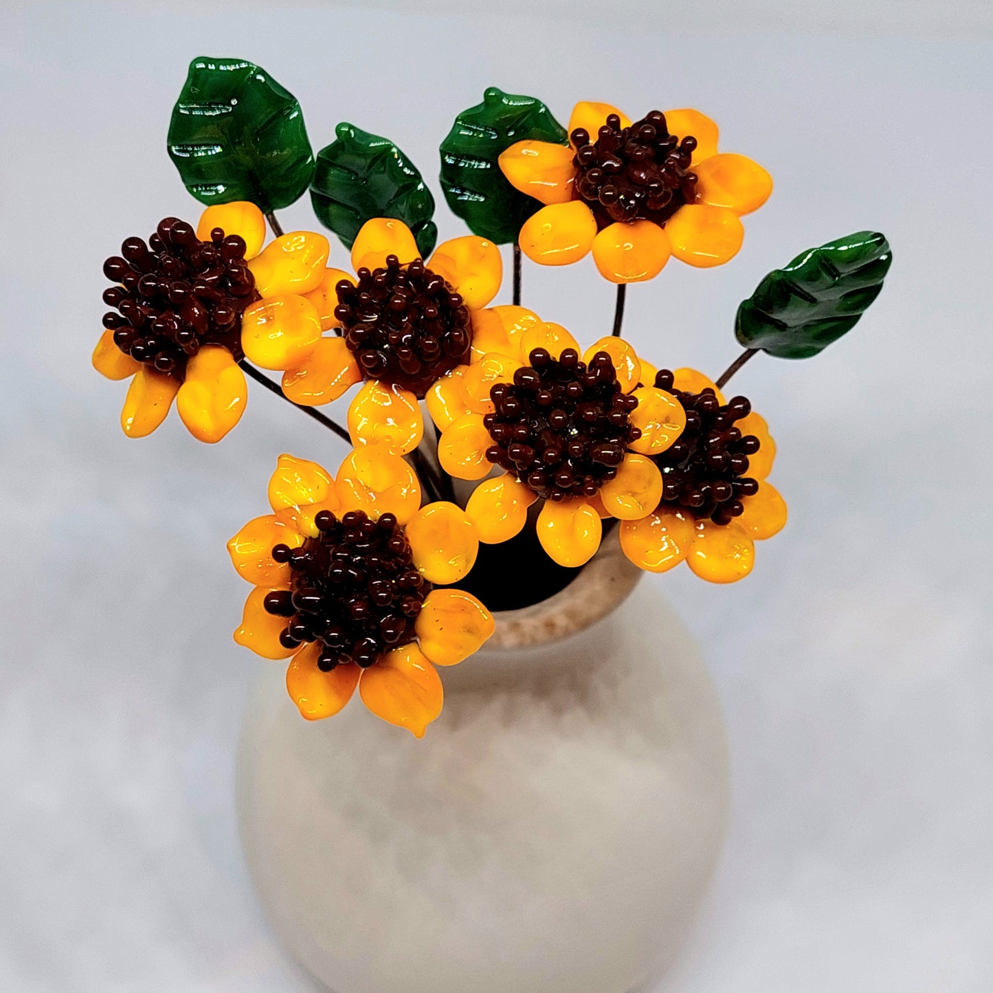 NEW!! Glass Art - Sunflowers - Large Bouquet