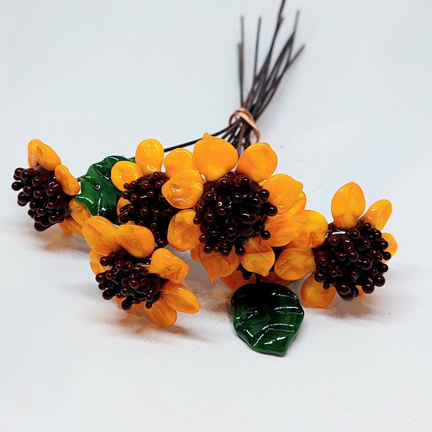 NEW!! Glass Art - Sunflowers - Large Bouquet