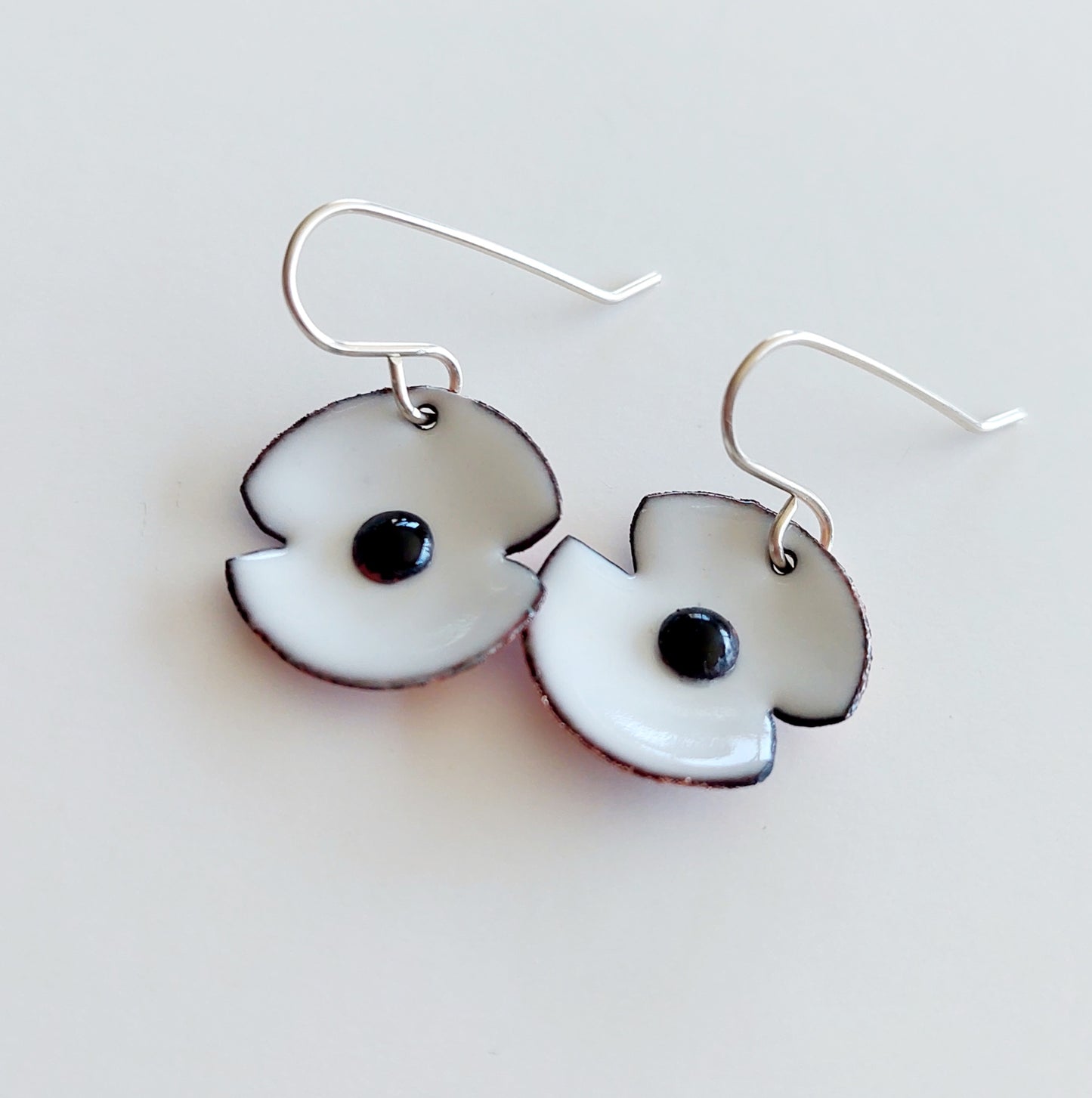 Anzac Enamel Red or Purple Poppy Earrings