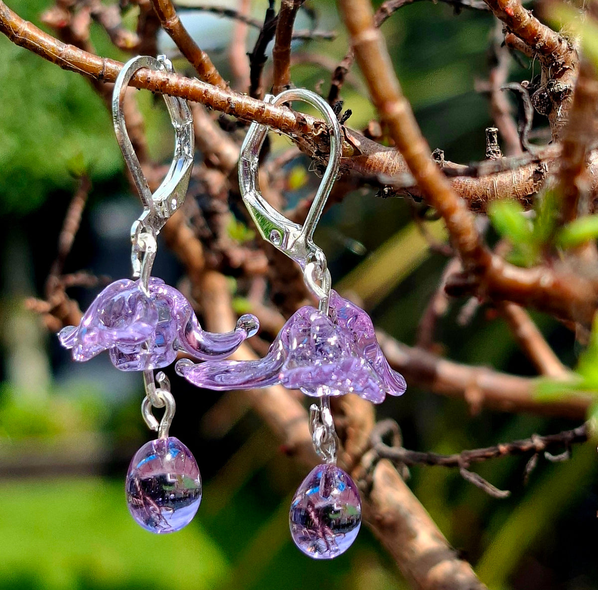 NEW! Glass Art - Fuchsia Drop Earrings