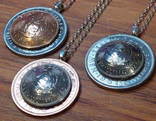NEW!! Re-minted: Domed Border Coin Pendants - three to choose from
