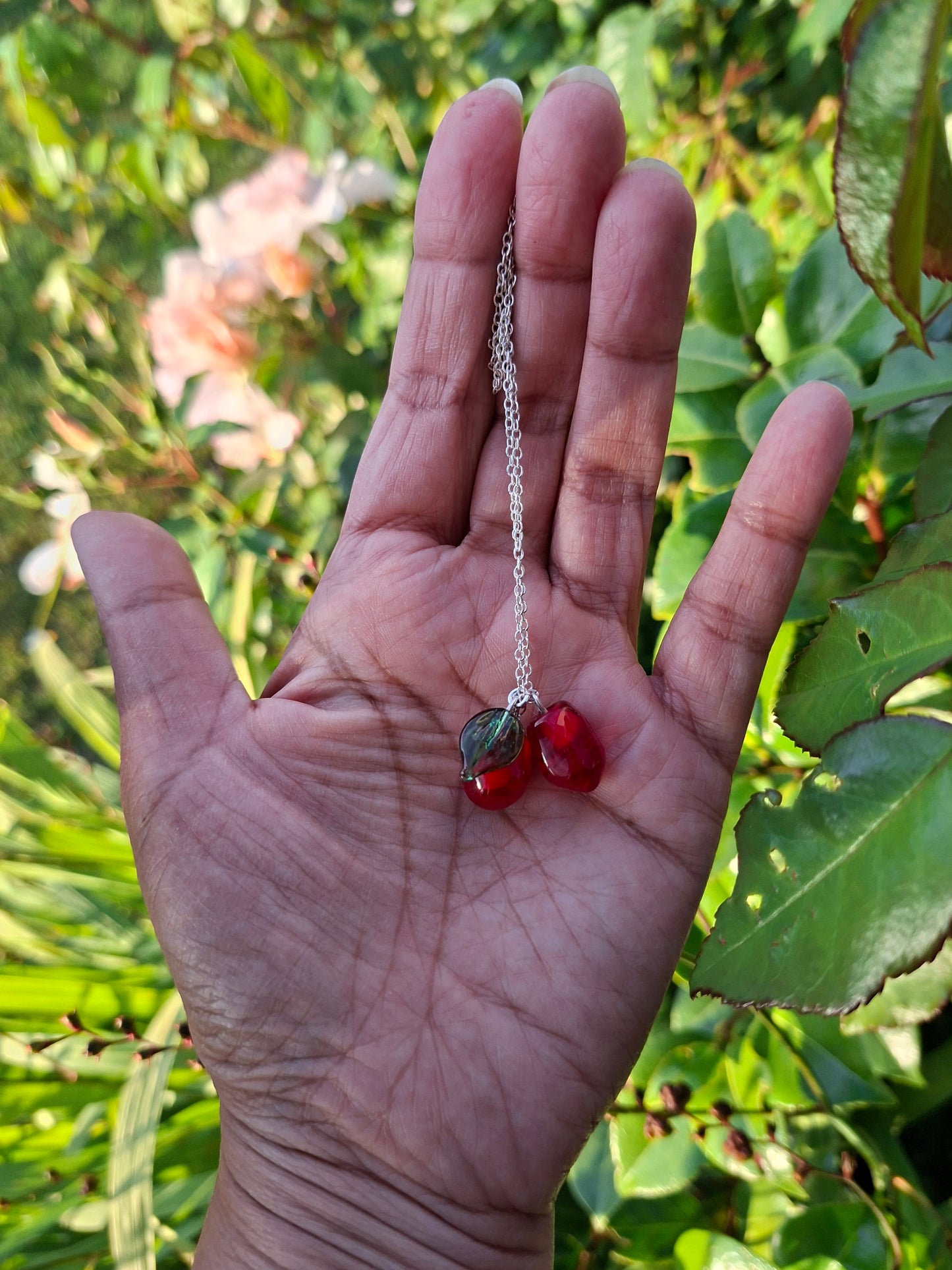 NEW! Glass Art Pomegranate seed necklace
