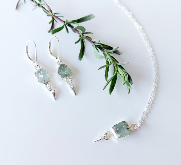 SALE!! LAST ONES - Natural Gemstones - Raw Stone Slice Pendants - Silver