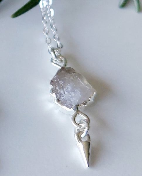 SALE!! LAST ONES - Natural Gemstones - Raw Stone Slice Pendants - Silver