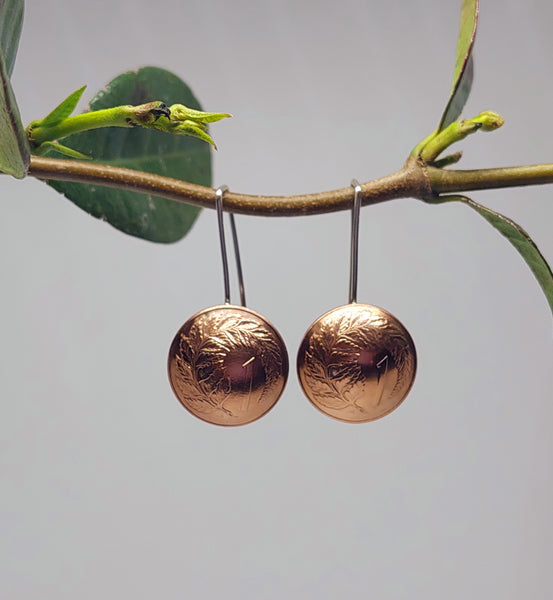 Re-minted MINI Artisan Coin Earrings - One Cent