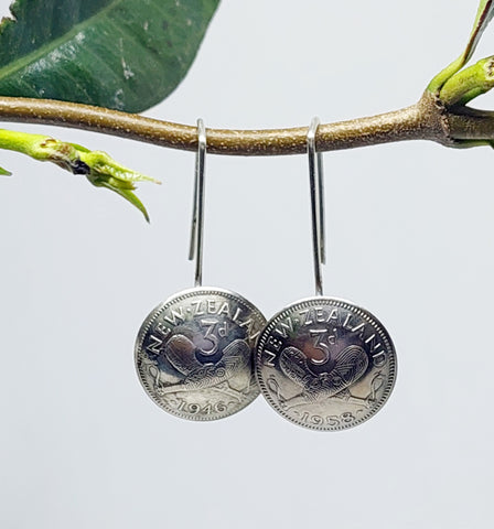 Re-minted MINI Artisan Coin Earrings - Threepence