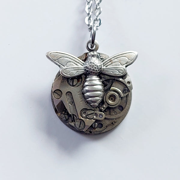 Timepiece Mini Pendants with bee or dragonfly - four to choose from!