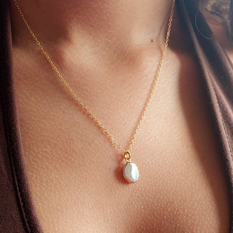Natural Gemstones Timeless Simple Pearl Pendant
