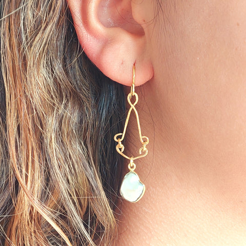 Natural Gemstones Timeless Chandelier Earrings with Pearls