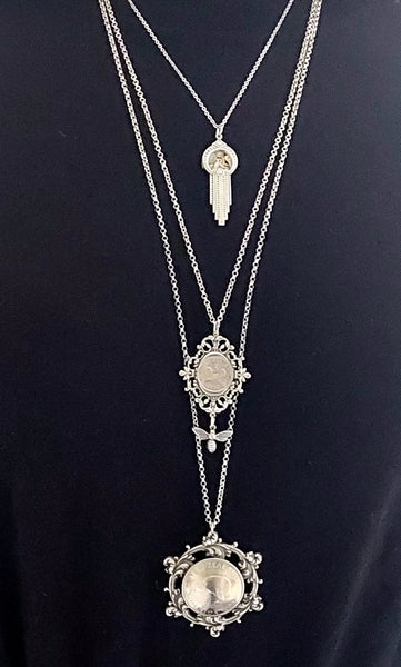 BESTSELLER!! Art Deco Waterfall Pendant with Timepiece