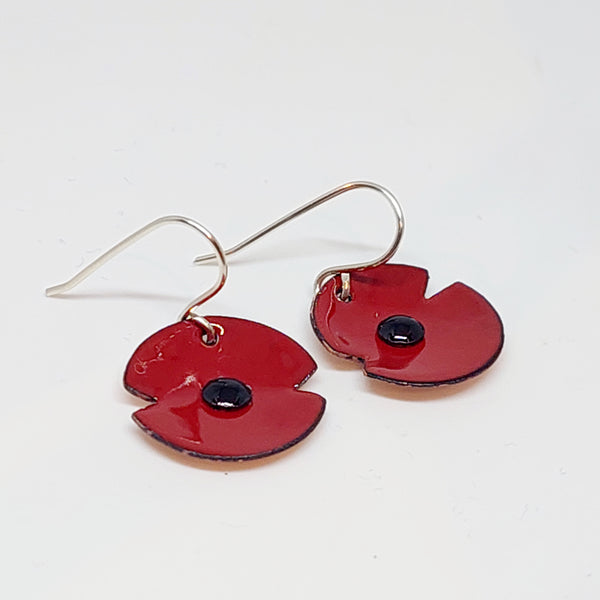 BESTSELLER!! Anzac Range - Red Enamel Poppy Earrings