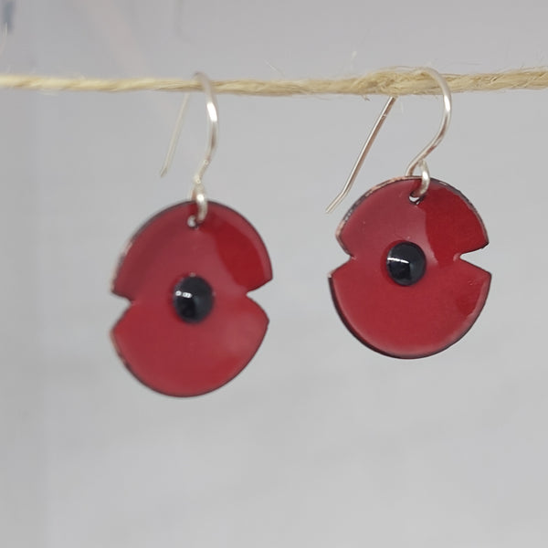 BESTSELLER!! Anzac Range - Red Enamel Poppy Earrings