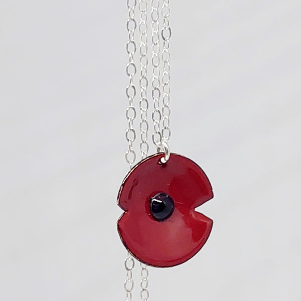 BESTSELLER!! Anzac Range - Red Enamel Poppy Pendant - Large