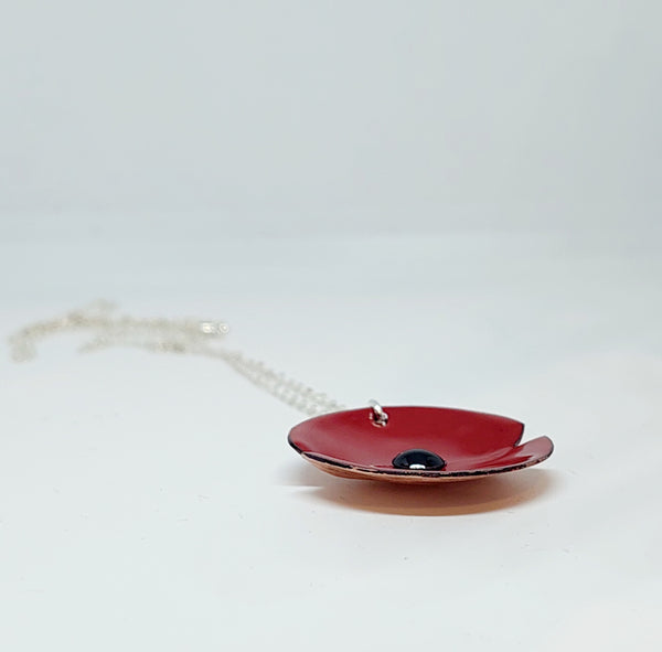BESTSELLER!! Anzac Range - Red Enamel Poppy Pendant - Large