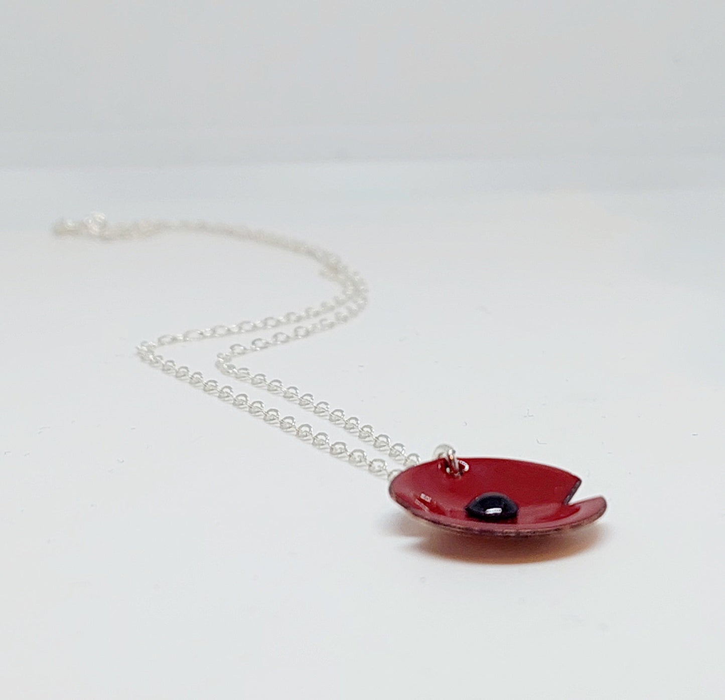 Anzac Enamel Poppy Pendant - Small (choose from three colours)