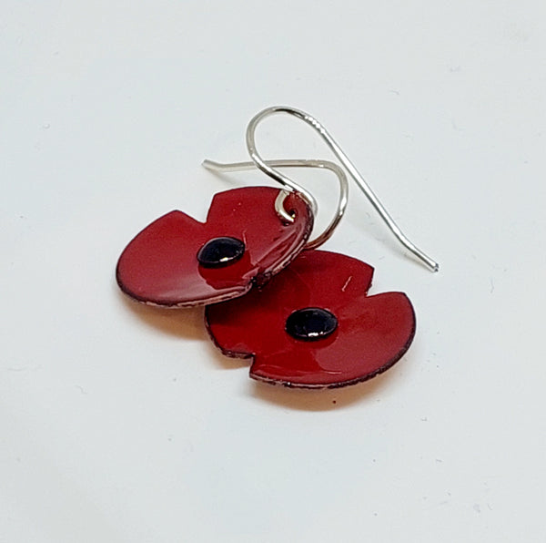 BESTSELLER!! Anzac Range - Red Enamel Poppy Earrings