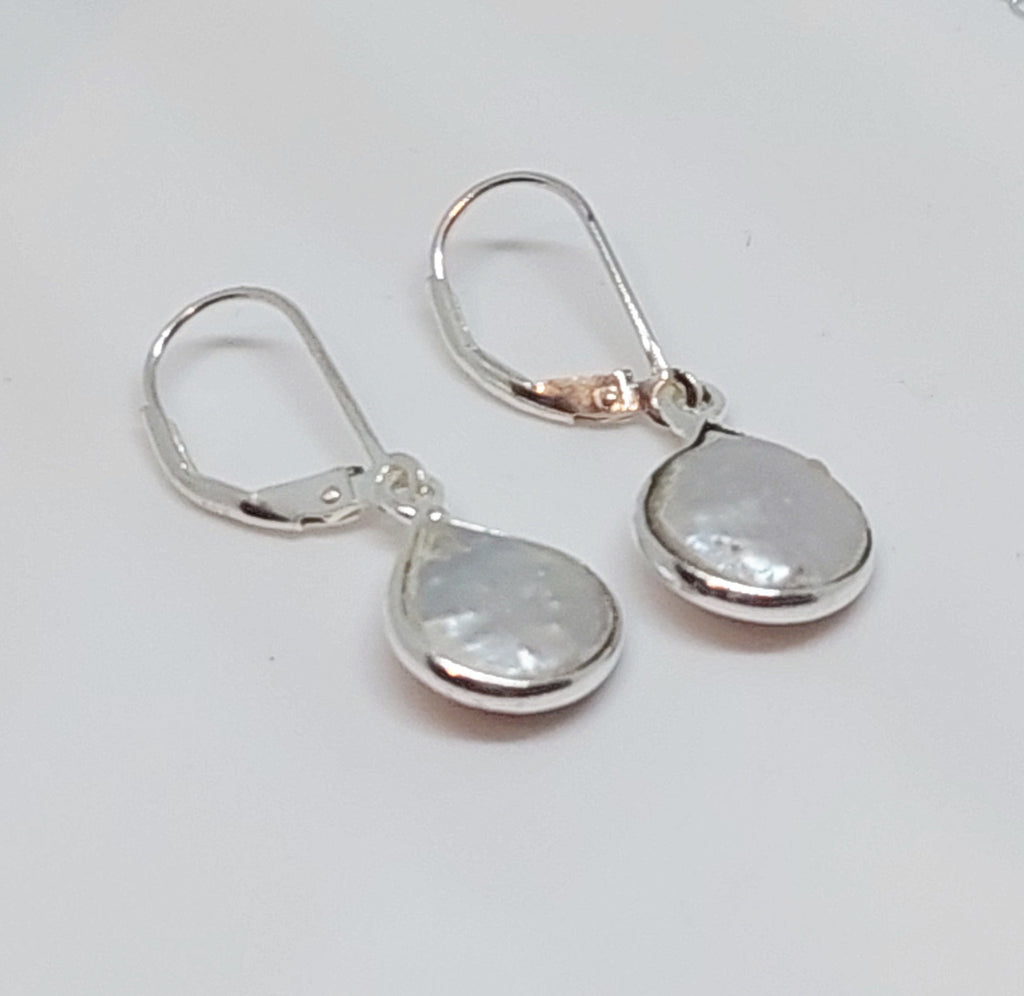 Natural Gemstones Limited Edition Timeless Pearl Drop Earrings - Silver