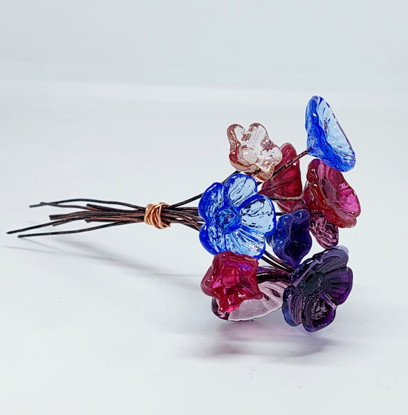 BESTSELLER!! Glass Art - Large Mini Flower Bouquet - Twilight Garden