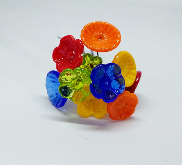 Glass Art - Large Mini Flower Bouquet - Joyful Garden