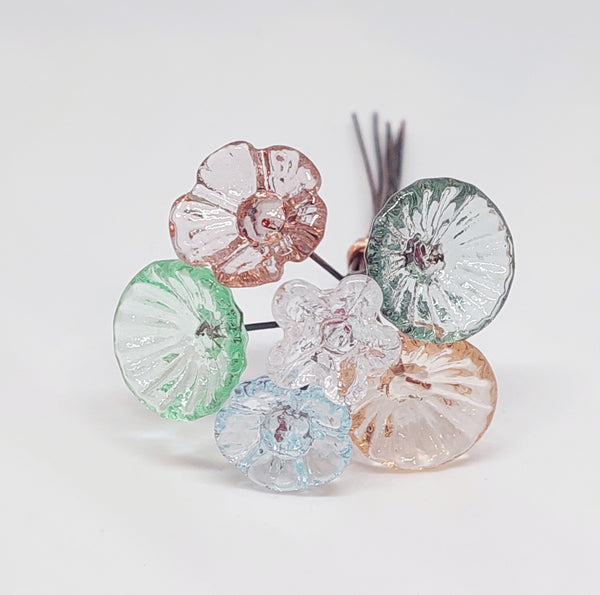 Glass Art - Mini Flower Bouquet - Winter Garden