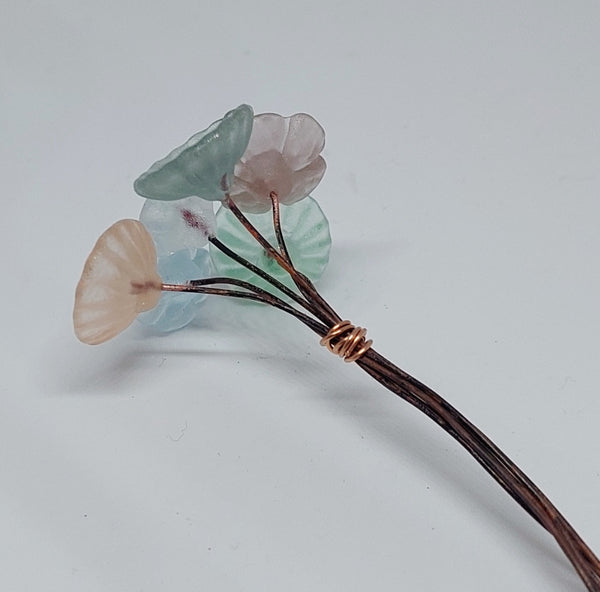 Glass Art - Mini Flower Bouquet - Frosted Winter Garden