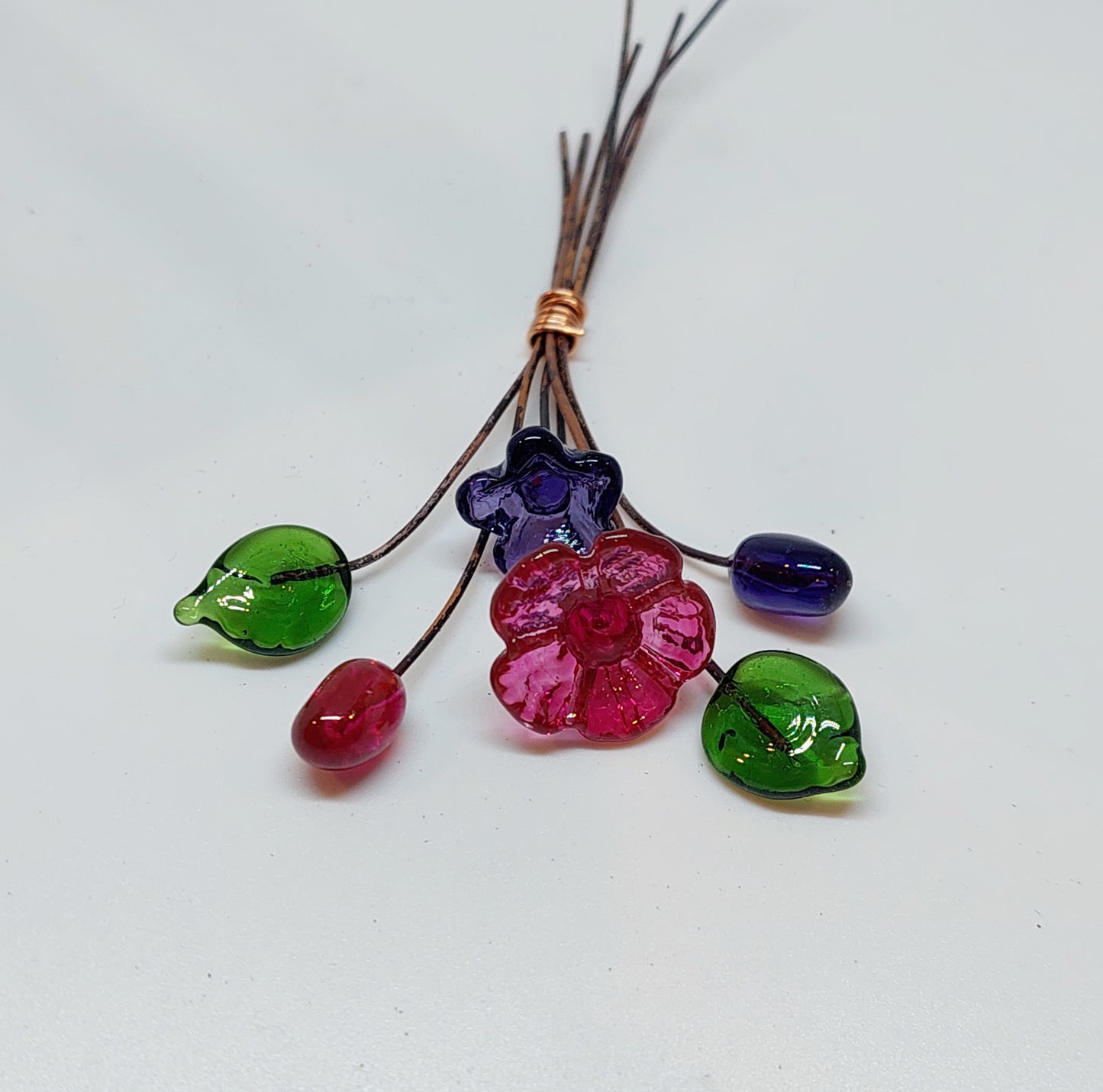 BESTSELLER!! Glass Art - Tiny Bouquets - Berry Shades