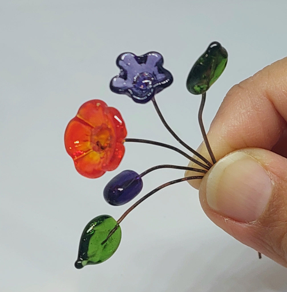 Glass Art - Tiny Bouquets - Night Garden
