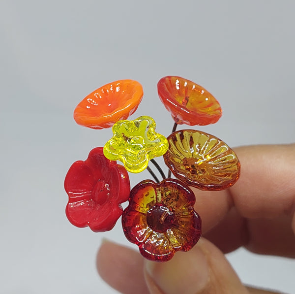 Glass Art - Mini Flower Bouquet - Flame Garden