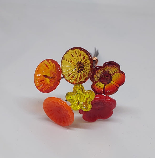 Glass Art - Mini Flower Bouquet - Flame Garden