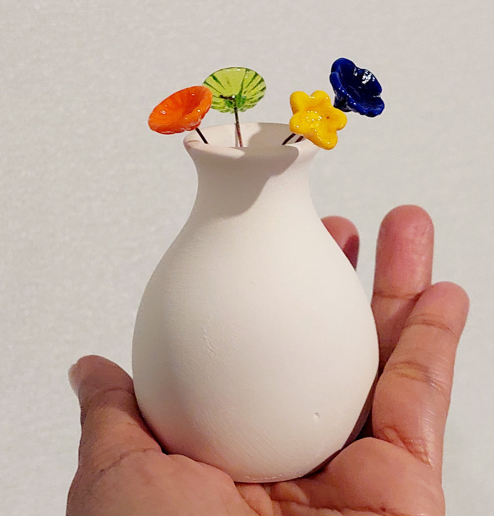 Glass Art - Ceramic Vase for Mini Glass Flowers