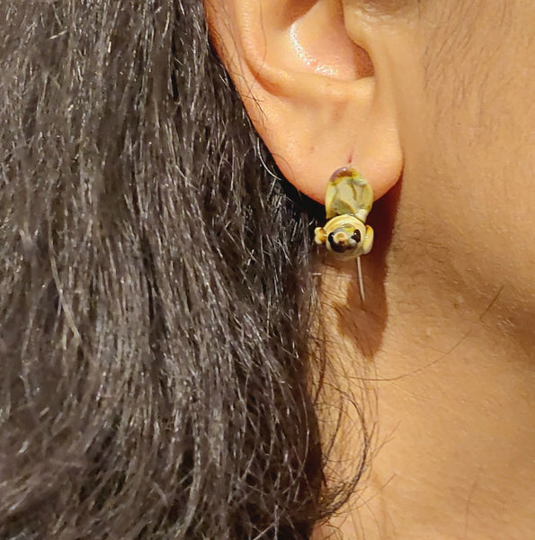 Glass Art - Piwakawaka NZ Fantail Stud Earrings