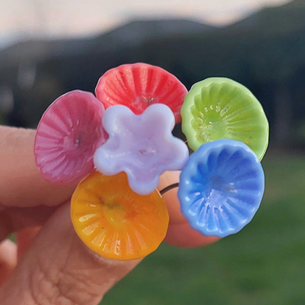 Glass Art - Mini Flower Bouquet - Springtime