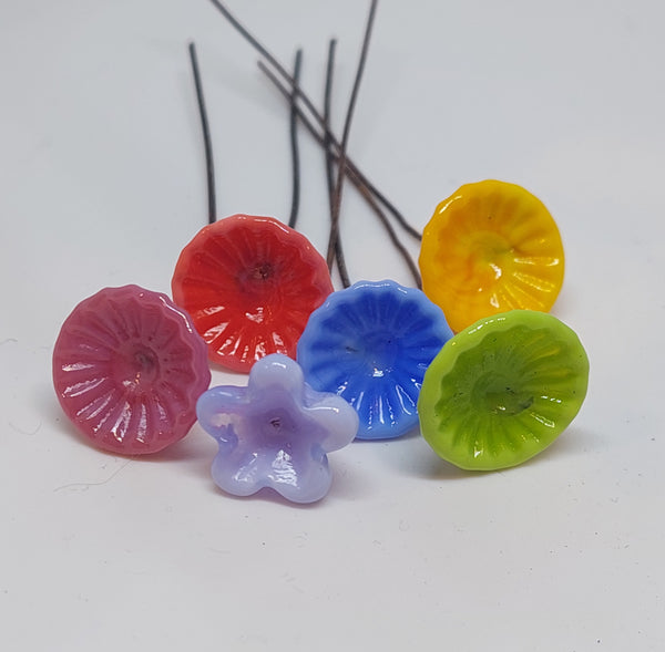 Glass Art - Mini Flower Bouquet - Springtime