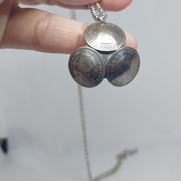 Re-minted Anzac Poppy Pendant - Silver Threepence