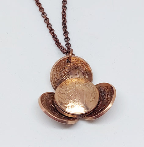 Re-minted  Anzac Poppy Pendant - Copper One Cent