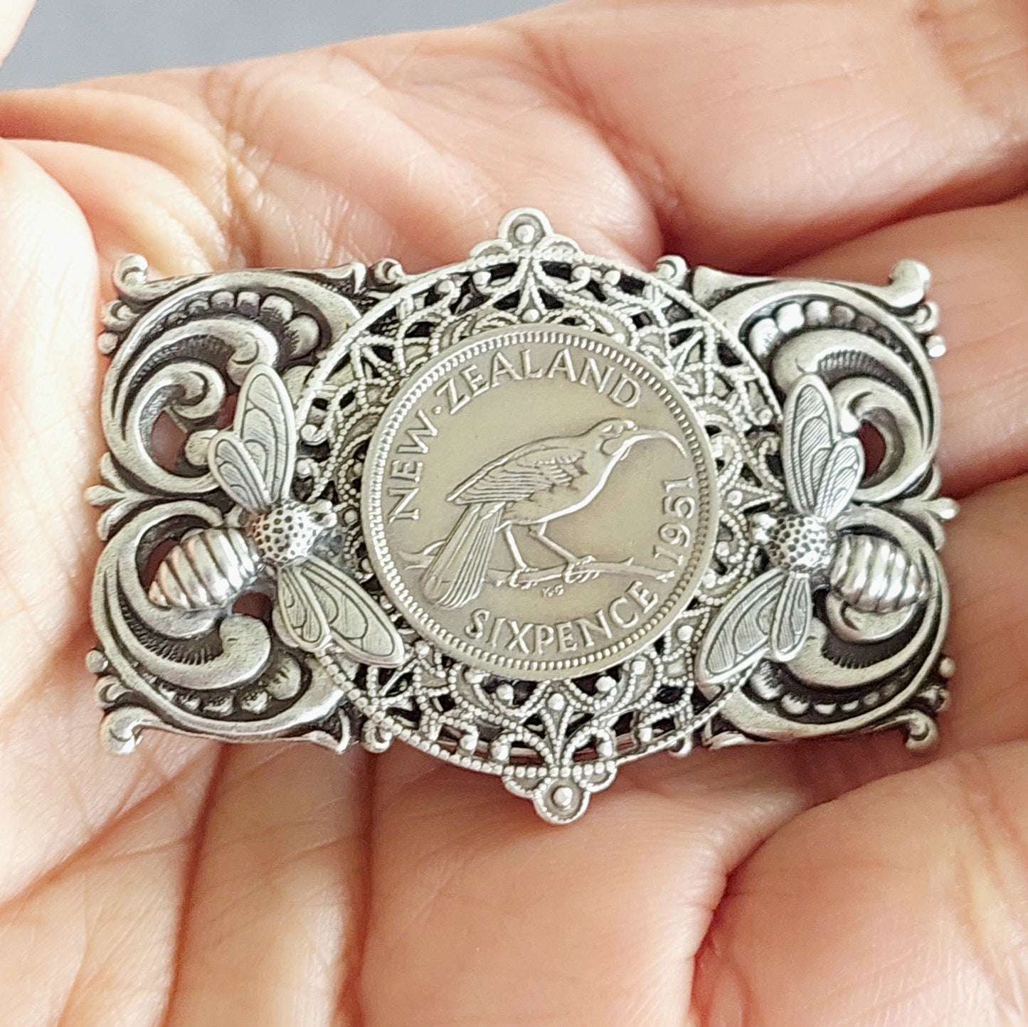 Co Sixpence Bee Brooch - Silver - Wholesale