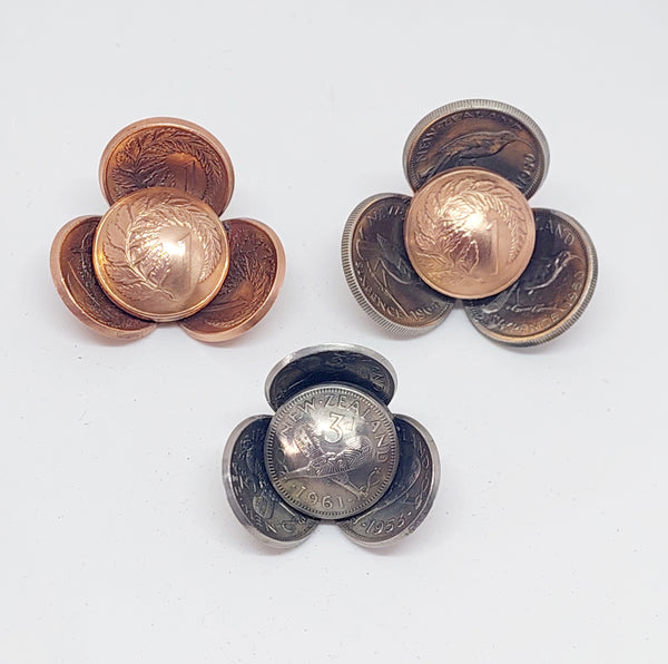 Re-minted Anzac Poppy Brooch - Mixed Metal