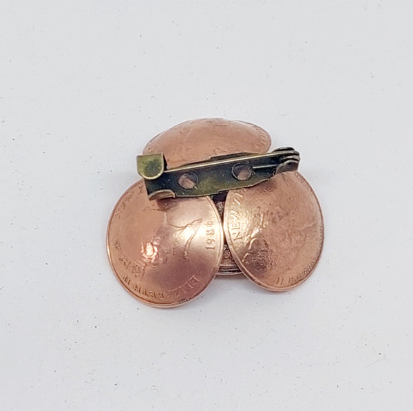 Re-minted Anzac Poppy Brooch - Copper One Cent