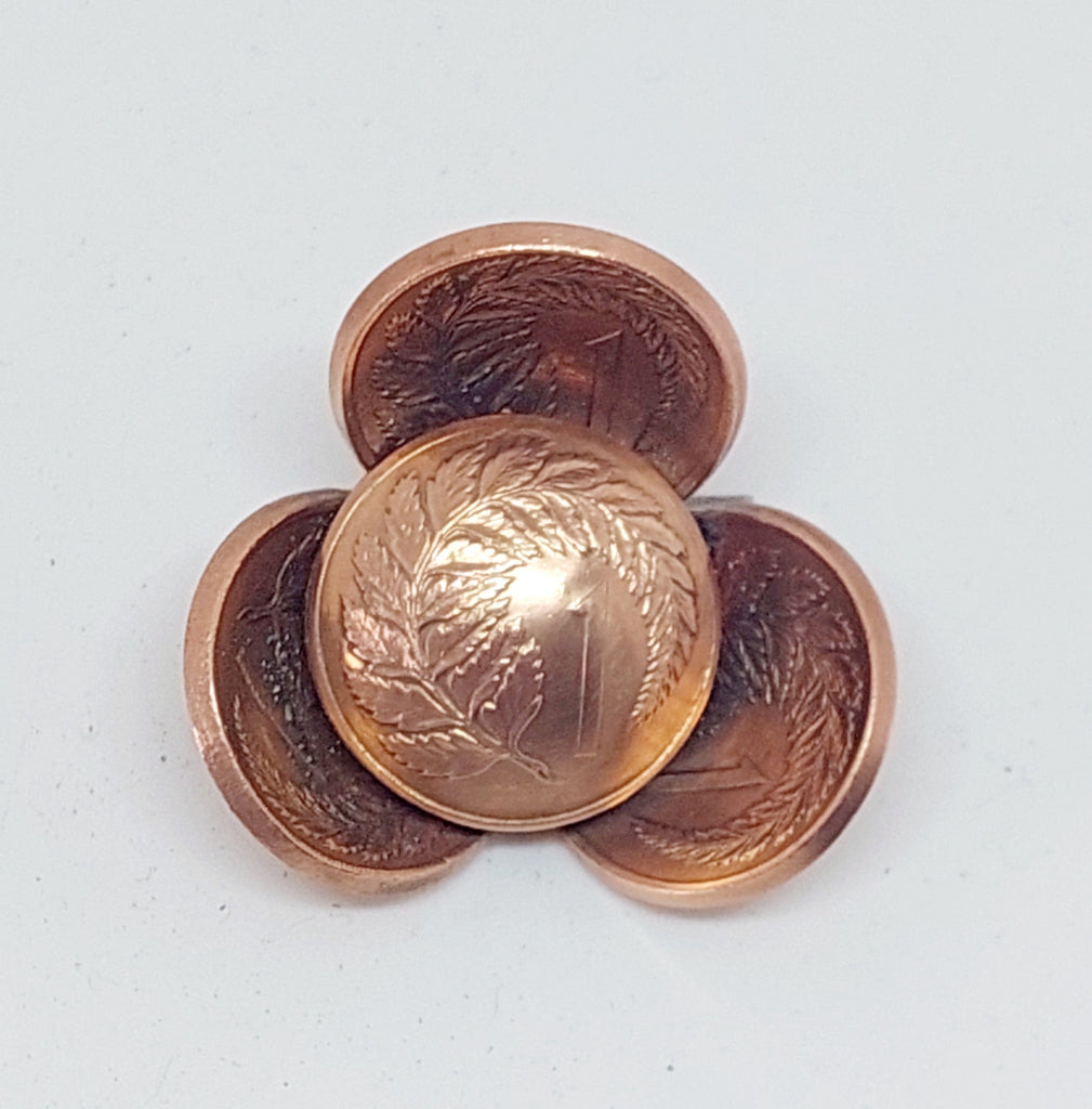 Re-minted Anzac Poppy Brooch - Copper One Cent