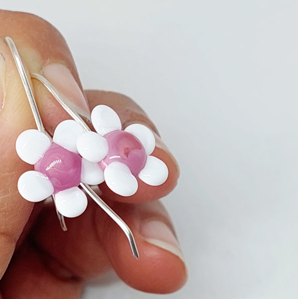 Glass Art - Manuka Flower Drop Earrings