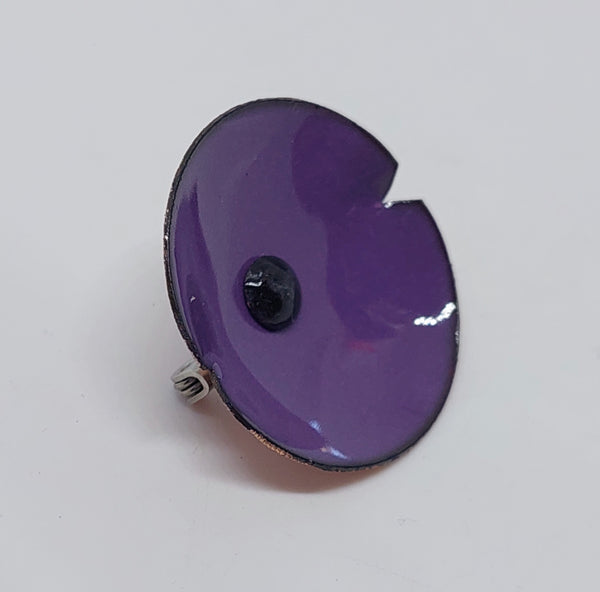 ANZAC Range - Purple Enamel Poppy Unisex Brooch - Large