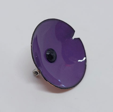 ANZAC Range - Purple Enamel Poppy Unisex Brooch - Large