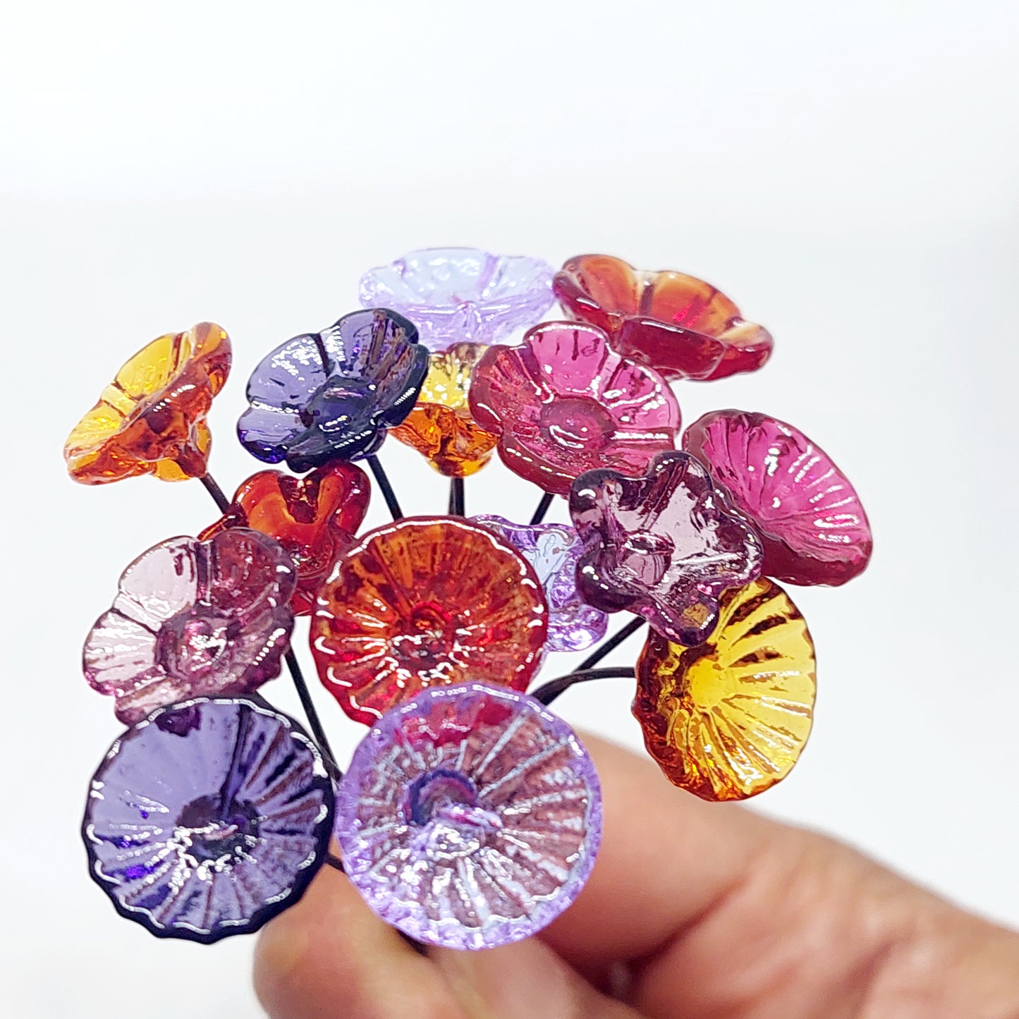 BESTSELLER!! Glass Art - Extra Large "Tropical" Mini Flower Bouquet