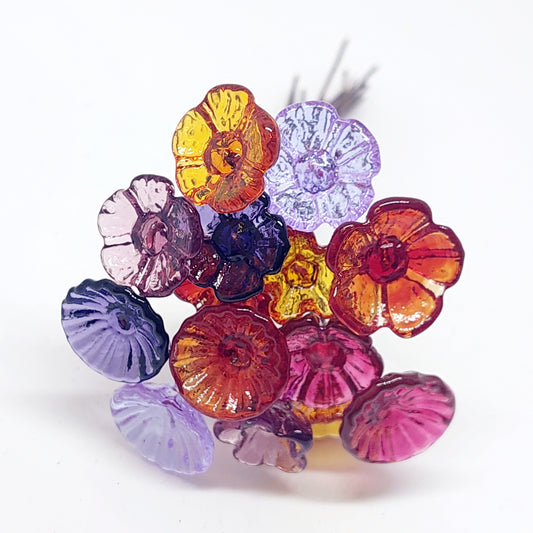 BESTSELLER!! Glass Art - Extra Large "Tropical" Mini Flower Bouquet