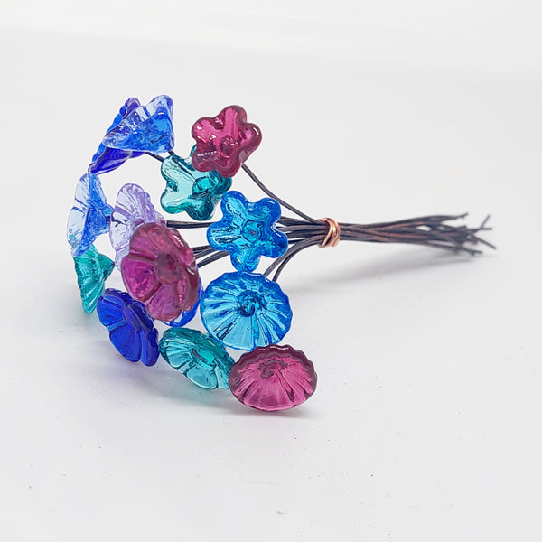 Glass Art - Extra Large "Paradise" Mini Flower Bouquet